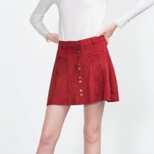 Zara Faux Suede Mini Skirt